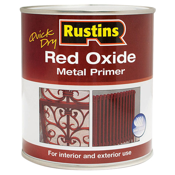 Rustins REDOW1000 Quick Dry Red Oxide Metal Primer 1 litre