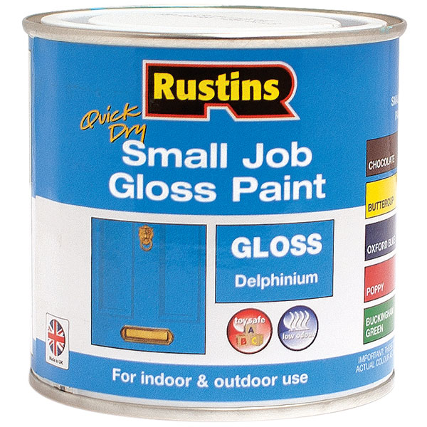 Rustins GPDEW250 Quick Dry Small Job Gloss Paint Delphinium 250ml
