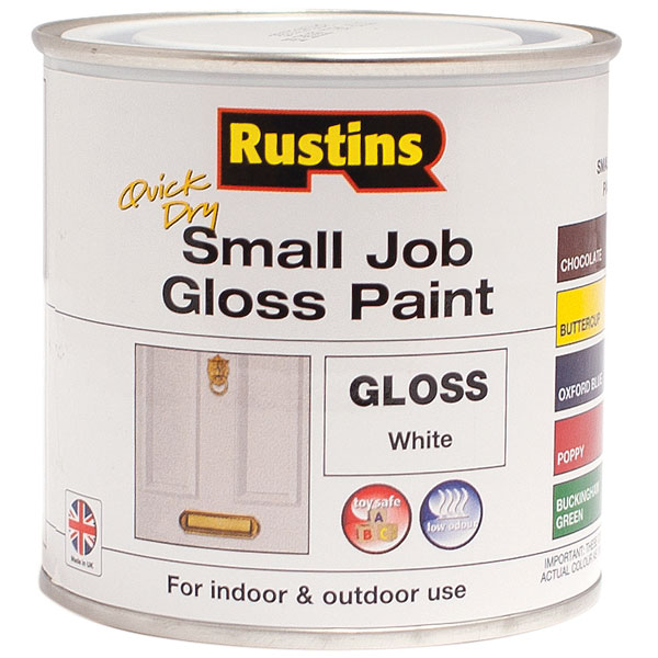 Rustins GPWHW250 Quick Dry Small Job Gloss Paint White 250ml