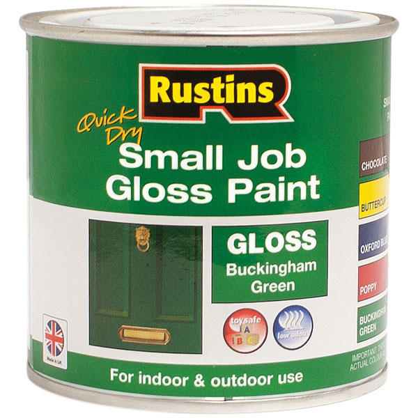 Rustins SJPBGQD Quick Dry Small Job Gloss Paint Buckingham Green 250ml