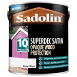 Sadolin 5028826 Superdec Opaque Wood Protection Super White Satin 2.5 litre