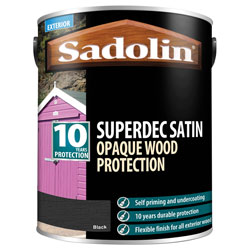 Sadolin 5028830 Superdec Opaque Wood Protection Black Satin 5 litre