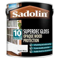 Sadolin 5028851 Superdec Opaque Wood Protection Super White Gloss 2.5 litre