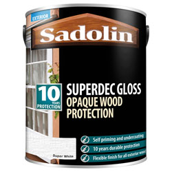 Sadolin 5028852 Superdec Opaque Wood Protection Super White Gloss 5 litre