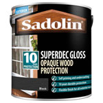 Sadolin 5028854 Superdec Opaque Wood Protection Black Gloss 2.5 litre