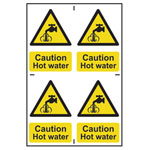Scan 1309 Caution Hot Water - PVC 200 x 300mm