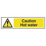 Scan 5116 Caution Hot Water - PVC 200 x 50mm