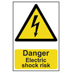 Scan 0750 Danger Electric Shock Risk - PVC 200 x 300mm