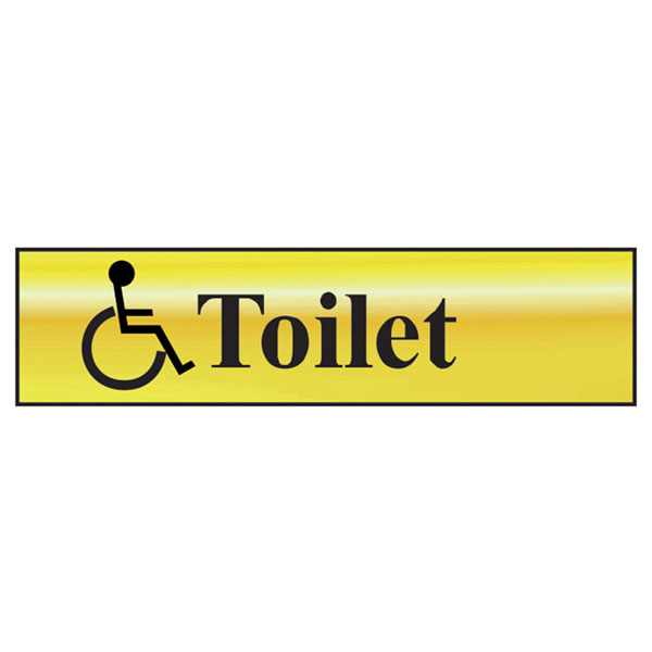 Scan 6004 Disabled Toilet - Polished Brass Effect 200 x 50mm