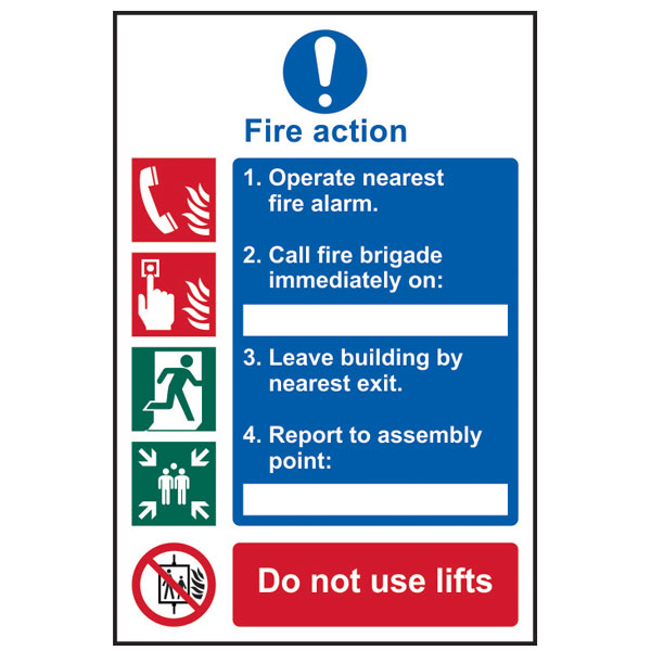 Scan 0175 Fire Action Procedure - PVC 200 x 300mm