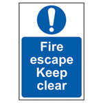 Scan 0158 Fire Escape Keep Clear - PVC 200 x 300mm