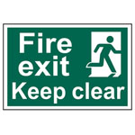 Scan 1513 Fire Exit Keep Clear - PVC 300 x 200mm