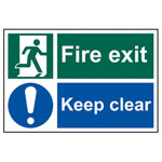 Scan 1540 Fire Exit Keep Clear - PVC 300 x 200mm