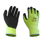 Scan SCAGLOLATYM Hi-Vis Yellow Foam Latex Coated Gloves - M (Size 8)