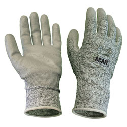 Scan 2AYH33J-24 Grey PU Coated Cut 5 Gloves - XL (Size 10)