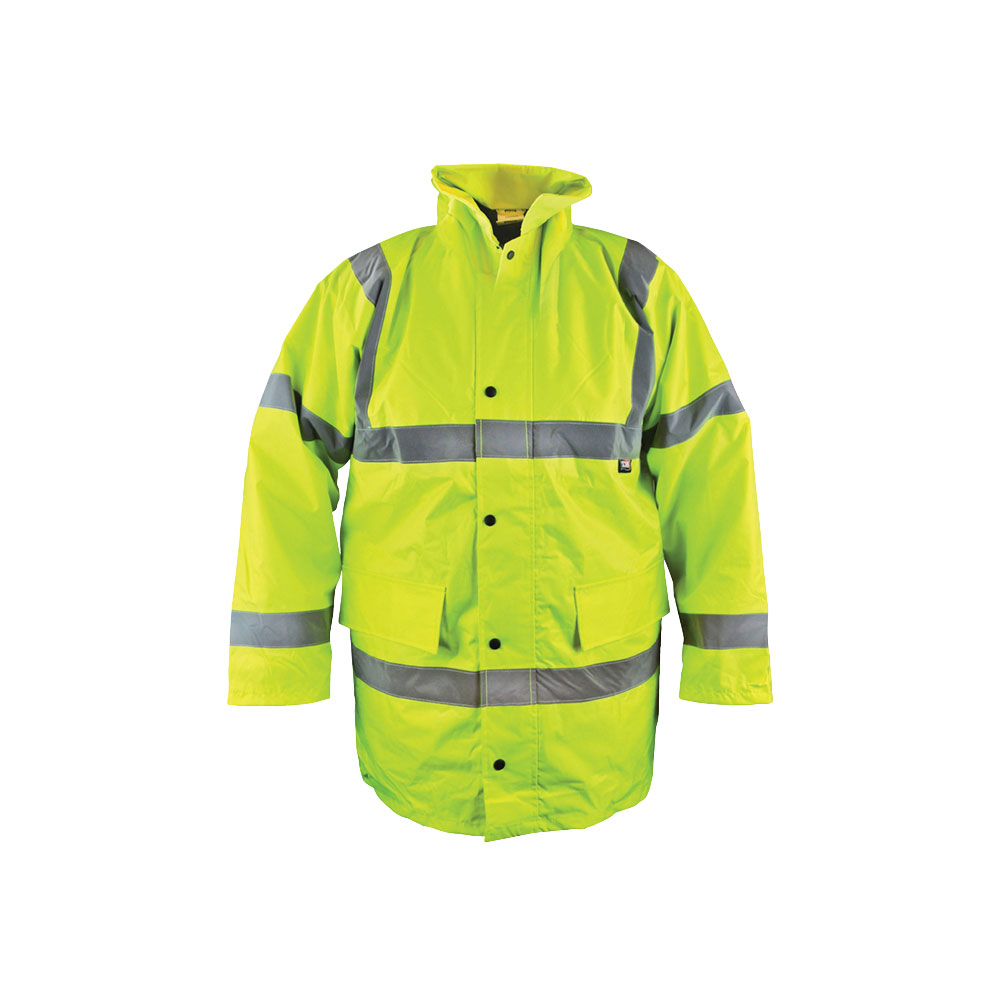 Scan OC-122-XXXL Hi-Vis Yellow Motorway Jacket - XXL (52in) | Rapid Online