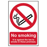 Scan 0567 No Smoking It Is Against The Law To Smoke Premises - PVC 200x300mm