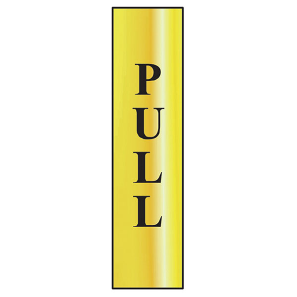 Scan 6034 Pull Vertical - Polished Brass Effect 50 x 200mm
