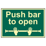Scan 1584 Push Bar To Open - Photoluminescent 300 x 200mm