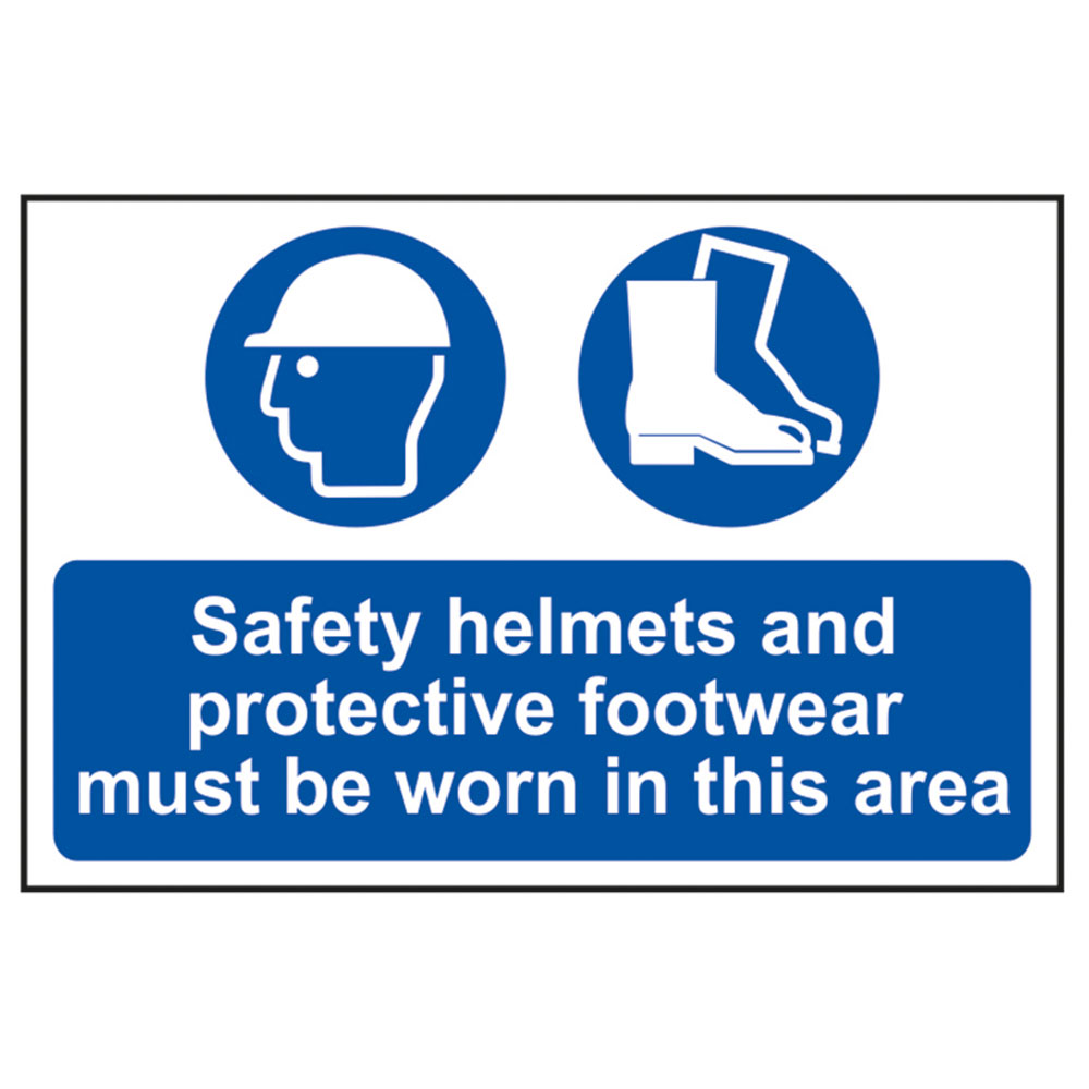 Scan 4001 Safety Helmets + Footwear To Be Worn PVC 600 x 400mm | Rapid ...