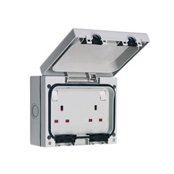 SMJ E613DB-N IP66 13A Socket 2-Gang