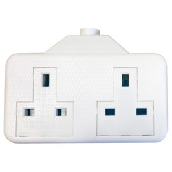 SMJ RTS2GW White Trailing Extension Socket 13A 2-Gang