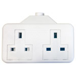 SMJ RTS2GW White Trailing Extension Socket 13A 2-Gang