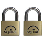 Squire LN5T 2 X LN5KA LN5T Lion Brass Padlocks 5-Pin 50mm Twin Pack