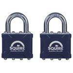 Squire 35T Stronglock Card (2) Padlocks 38mm Open Shackle Keyed