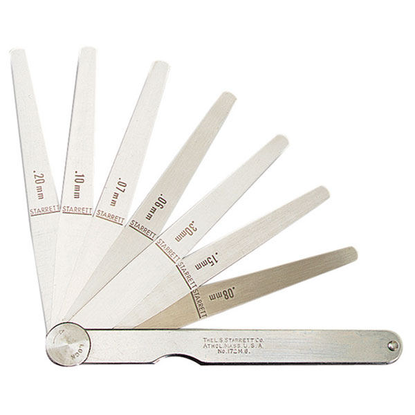 Starrett BU637 172AT Feeler Gauge 9 Piece Set 0.00150.015in Rapid Online