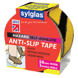 Sylglas 8620045 Anti-Slip Tape 50mm x 3m Black & Yellow Hazard