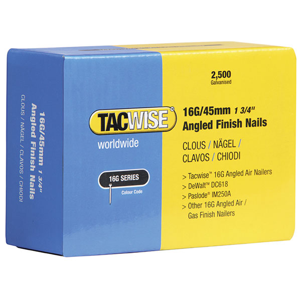 Tacwise 0769 16 Gauge Angled Nails 32mm For DC618K Pack 2500