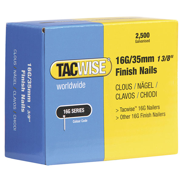 Tacwise 0294 16 Gauge Straight Finish Nails 32mm Pack 2500