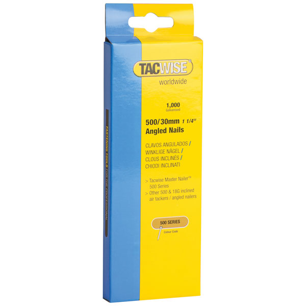 Tacwise 0481 500 18 Gauge 30mm Angled Nails Pack 1000