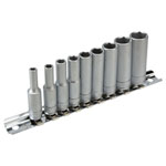 Teng M1407 Deep Socket Clip Rail Set of 10 Metric 1/4in Drive