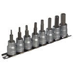 Teng M3811 Socket Clip Rail AF Hex Set of 8 3/8in Drive