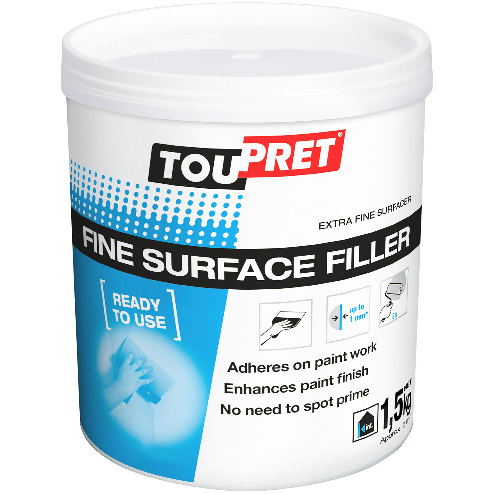 Toupret LIP01.5GB Fine Surface Filler 1.5kg Rapid Online