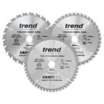 Trend CSB/165/3PK/B CraftPro Cordless Saw Blade 165 x 20mm x 24T/40T/52T (Pk 3)