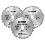Trend CSB/165/3PK/C CraftPro Cordless Saw Blade 165 x 20mm x 24T/40T (Pack 3)