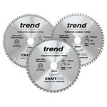 Trend CSB/250/3PK CraftPro Table Saw Blade 250 x 30mm x 48T/60T/84T (Pack 3)