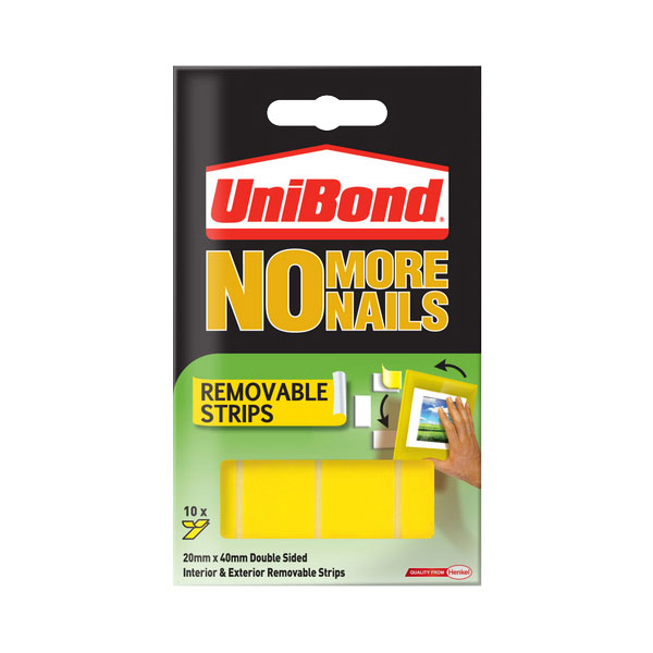  1507604 No More Nails Removable Pads 19mm x 40mm (Pack of 10)