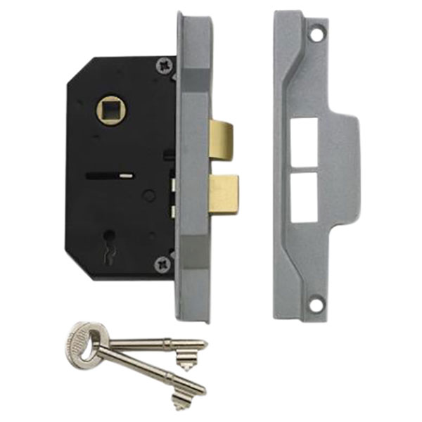 UNION 2242 2 Lever Mortice Rebated Sashlock Silver Enamel 78.5mm 3...