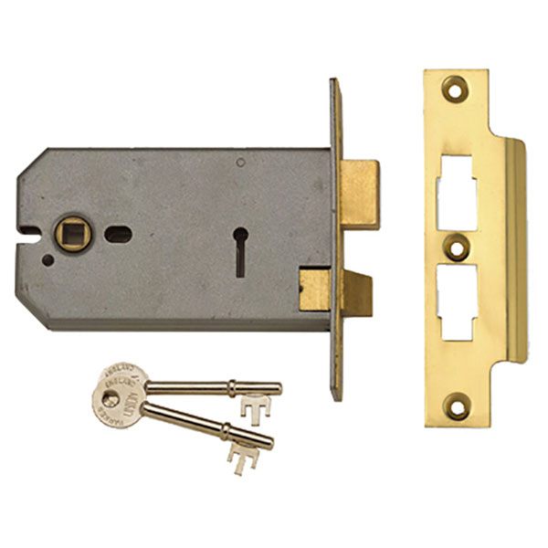 Union UNNY2077SC5 2077-5 3 Lever Horizontal Mortice Lock Satin Chrome 124mm