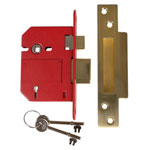 UNION StrongBOLT 2200S BS 5 Lever Mortice Sashlock Satin Brass 81mm Box