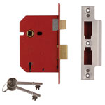 UNION J2201-PL-2.50 2201 5 Lever Mortice Sashlock Brass Finish 65mm 2.5in Box