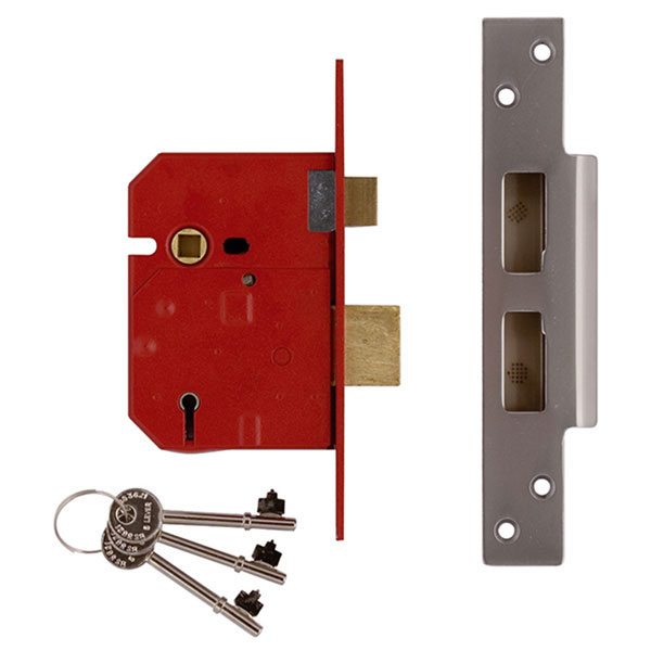  2234E 5 Lever BS Mortice Sashlock Plated Brass Finish 67mm 2.5 in Visi