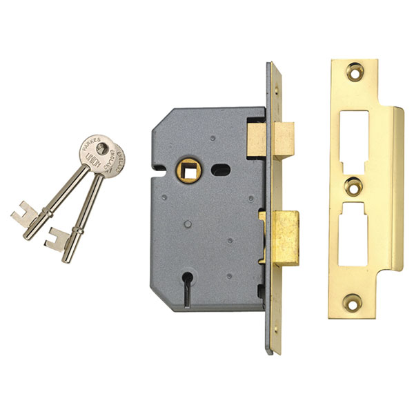 UNION J2277-PL-3.00 2277 3 Lever Mortice Sashlock Polished Brass 7...