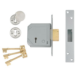 UNION 3G114E 5 Lever Mortice Deadlock C-Series 80mm 3in Satin Brass