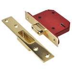 UNION StrongBOLT 2105S Polished Brass 5 Lever Mortice Deadlock Visi 81mm 3in