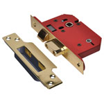 UNION StrongBOLT 22WCS Mortice Bathroom Lock Polished Brass 68mm 2.5in Visi